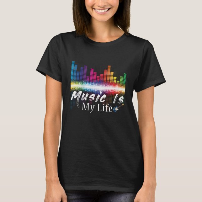 Musik ist mein Lebenslauf Equalizer DJ Musical Quo T-Shirt (Vorderseite)