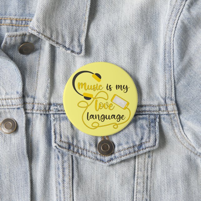 Musik ist mein romantischer Satz in der Liebe Button (Beispiel)