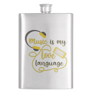 Musik ist mein romantischer Satz in der Liebe Flachmann