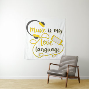 Musik ist mein romantischer Satz in der Liebe Wandteppich