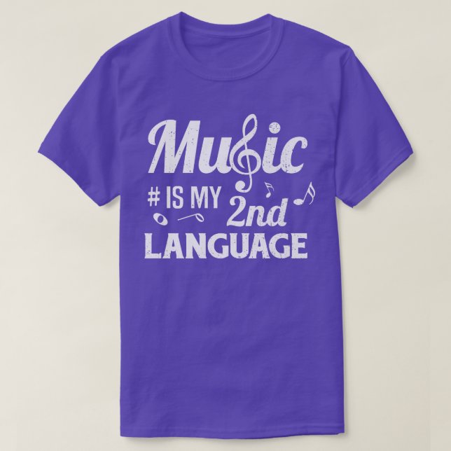 Musik ist mein zweitsprachiger Musiker Singers Mus T-Shirt (Design vorne)