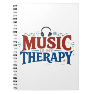 Musik ist meine Therapie Lustiger Musikliebhaber K Notizblock