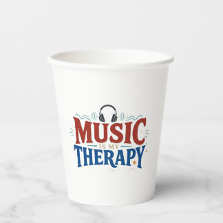 Musik ist meine Therapie Lustiger Musikliebhaber K Pappbecher
