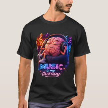Musik ist meine Therapie Neon Grafik Brain Lounge