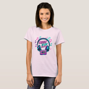 Musik ist meine Therapie - Retro-Kopfhörer Graphic T-Shirt
