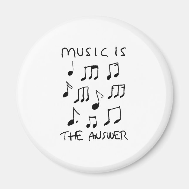 Musik ist meine Therapie Zeichnend Print Poster Magnet (Vorne)
