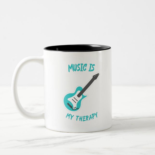 Musik ist Meine Therapie Zweifarbige Tasse (Links)