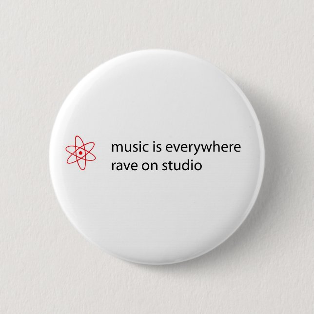 Musik ist überall Rave auf Studioknopf Button (Vorderseite)
