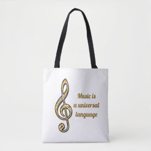 Musik ist Universell Gold Silver Clef Symbol Music