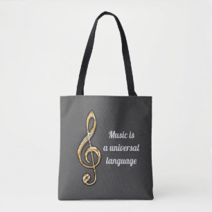 Musik ist Universell Gold Silver Clef Symbol Music