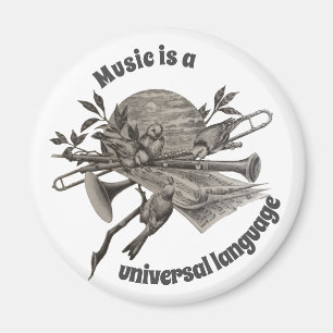 Musik ist Universelle Instrumente und Vögel Musik Magnet