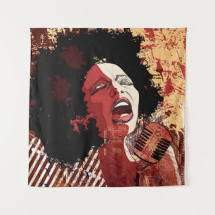 Musik Jazz - afroamerikanische Jazzsängerin auf Gr Wandteppich