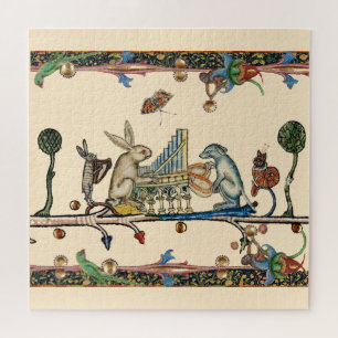 MUSIK, Kaninchen, Hund - MUSIK, MITTELALTERLICHE B Puzzle