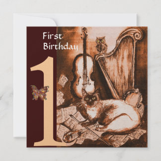 MUSIK KATZE Erstgeburtenpartei Brawn Gold Einladung