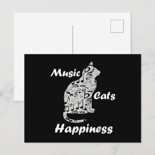 Musik Katzen Glück - Musikalischer Liebhaber Zitat Postkarte