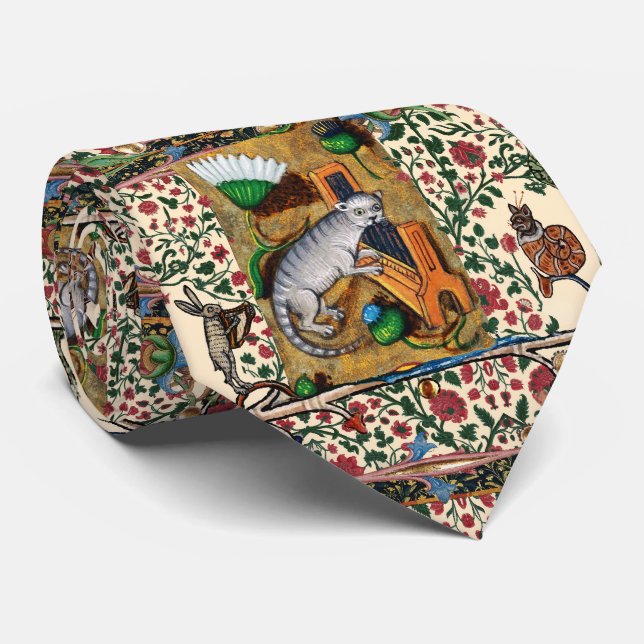 MUSIK, KATZSPIELORGAN, MEDIEVAL BESTIARY MUSIC KRAWATTE (Gerollt)