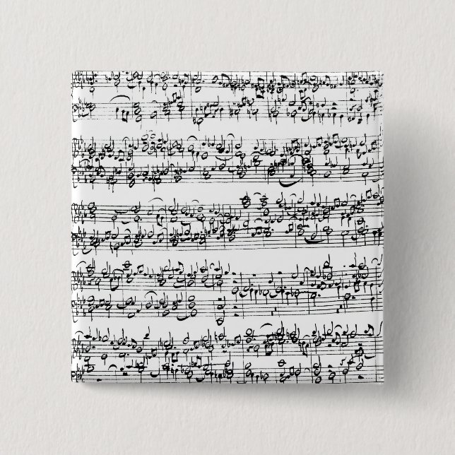 Musik-Kerbe von Johann Sebastian Bach Button (Vorderseite)