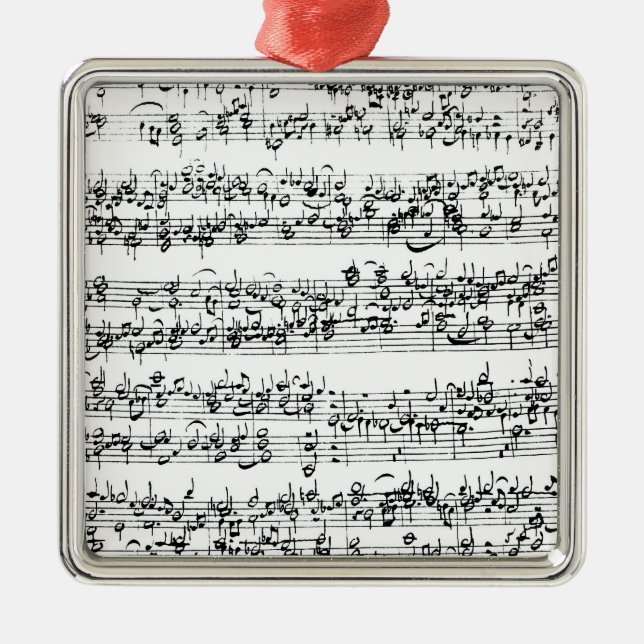 Musik-Kerbe von Johann Sebastian Bach Silbernes Ornament (Vorne)