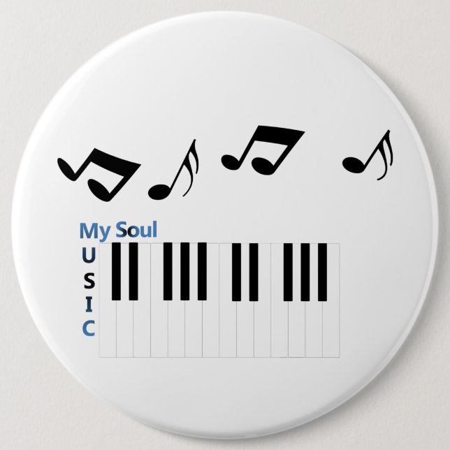 Musik Klavier Tasten Musiknote Button (Vorderseite)