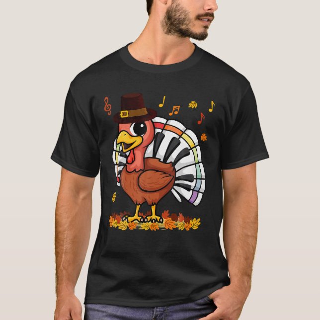 Musik Klavierlehrer Musik Türkei Kostüm glücklich  T-Shirt (Vorderseite)