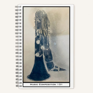 Musik-Komposition Klarinette zu Notizbuch