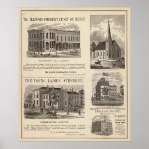 Musik-Konservatorium, Schule, Kirche Poster