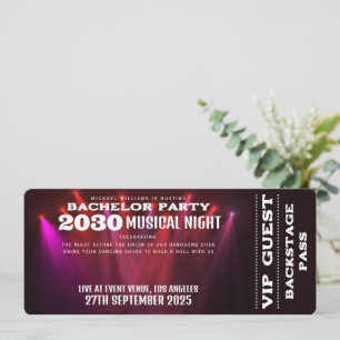 Musik Konzert VIP Ticket und UAWG Bachelor Party Einladung