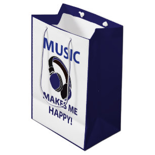 Musik Kopfhörer Musik Macht Mich Glücklich Mittlere Geschenktüte
