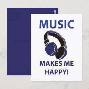 Musik Kopfhörer Musik Macht Mich Glücklich Musik Postkarte