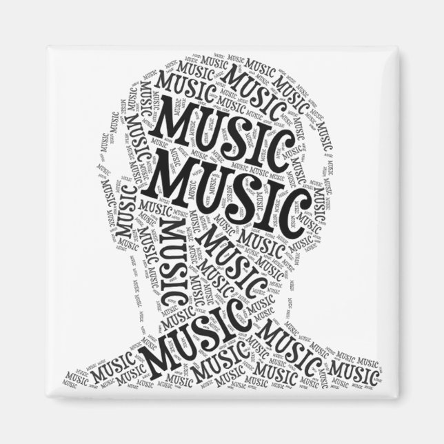 Musik-Kopfwort Magnet (Vorne)