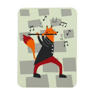 Musik Kunst Ein Fuchs Und Flöte Magnet