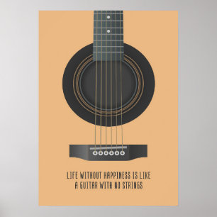 Musik Kunst Eine Gitarre ohne Zeichen Poster