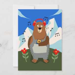 Musik Kunst Musik Und Der Bär Dankeskarte