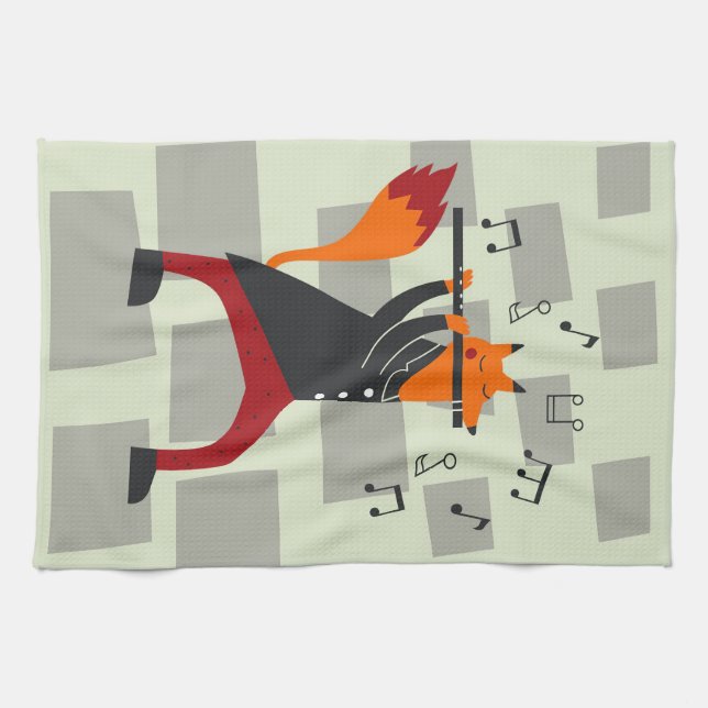 Musik Kunst und Flöte Geschirrtuch (Horizontal)