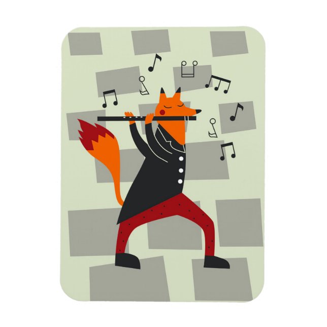 Musik Kunst und Flöte Magnet (Vertikal)