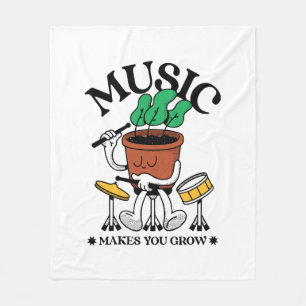 Musik Lässt Dich Pflanzen-Trommler Wachsen Fleecedecke