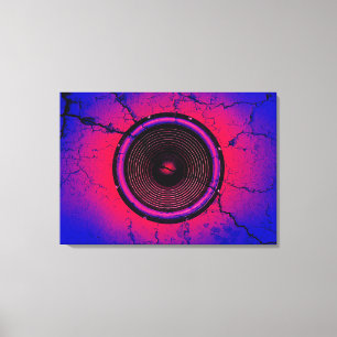 Musik-Lautsprecher an einer knackigen Wand Leinwanddruck