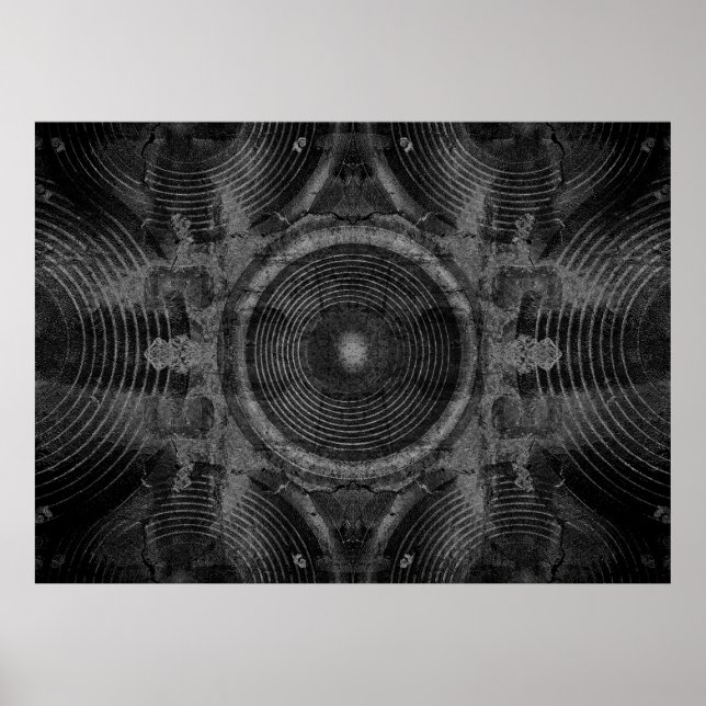 Musik-Lautsprecher an einer knackigen Wand Poster (Vorne)