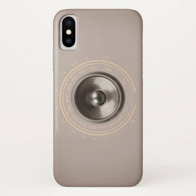 Musik-Lautsprecher und Retroradio Case-Mate iPhone Hülle (Rückseite)