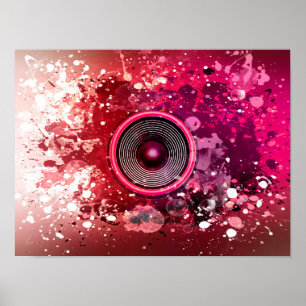 Musik-Lautsprecher und Spritzer Poster