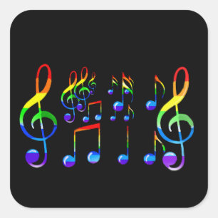 Musik lebt, immer und für immer_ quadratischer aufkleber