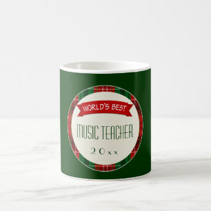 Musik-Lehrer-Feiertags-karierte Tasse