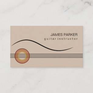 Musik-Lehrer-Gitarren-Logo-Minimalistischer Sänge Visitenkarte