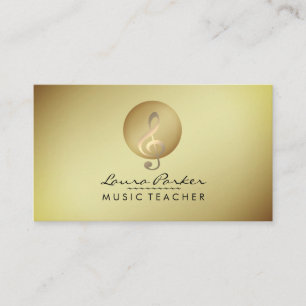 Musik-Lehrer-Goldmusikalische Anmerkungs-Musiker Visitenkarte
