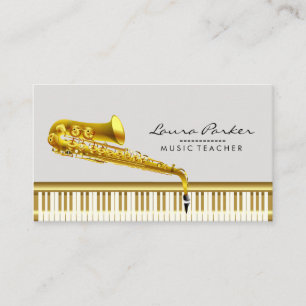 Musik-Lehrer-Klavier-Tastatur-Saxophon-Musiker Visitenkarte