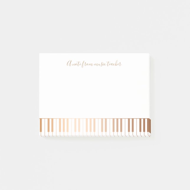 Musik-Lehrer-Pianist-GoldFlügels-Schlüssel Post-it Klebezettel (Vorderseite)