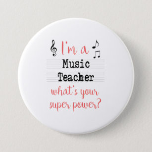 Musik-Lehrer-SuperPower-Button Button
