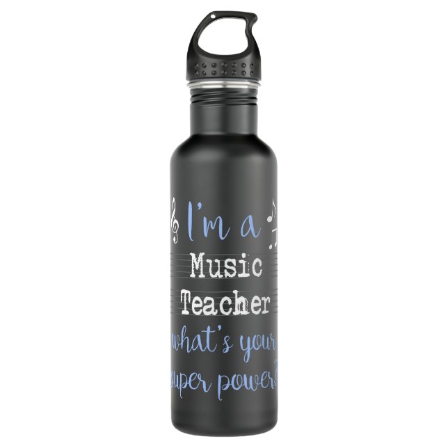 Musik-Lehrer-SuperPower-Wasser-Flasche Trinkflasche (Vorderseite)