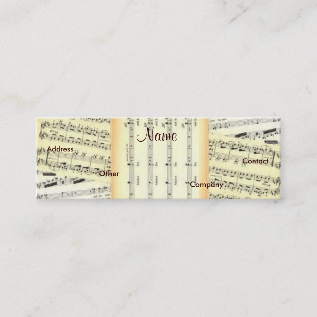 Musik-Lehrer-Visitenkarte - kundengerecht Mini Visitenkarte (Vorderseite)