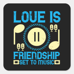 Musik - Liebe ist das Set für Musik Quadratischer Aufkleber